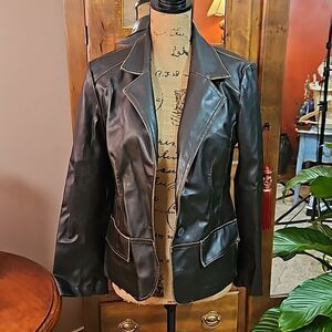 Vintage RVT brown faux leather jacket size Small